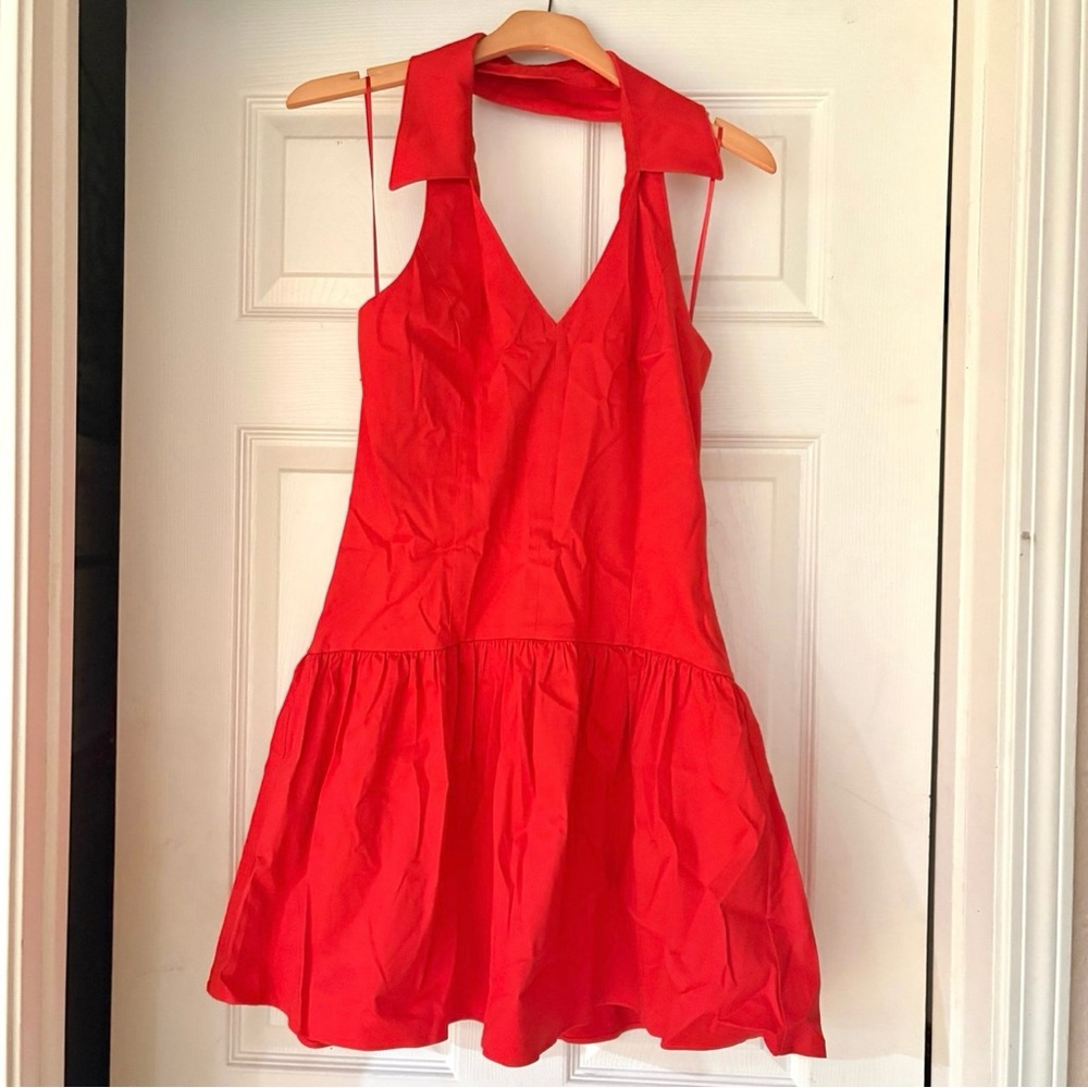 ANTHROPOLOGIE Maeve Halter Drop-Waist Mini Dress NWT Size Medium - Picture 3 of 10